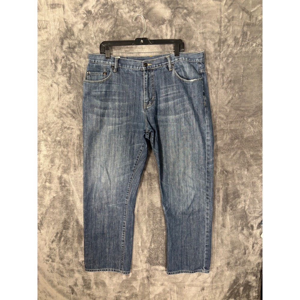 Lacoste Mens Straight Leg Jeans Medium Wash Denim Blue Size 39x30